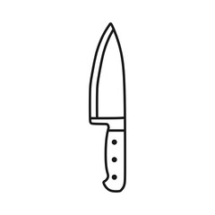 Kitchen Knife outline icon, kitchen utensil vector illustration in trendy design style, isolated on white background. Perfect editable graphic resources for many purposes.