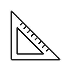 Triangle ruler icon, outline vector illustration in trendy design style, isolated on white background. Perfect editable graphic resources for many purposes.