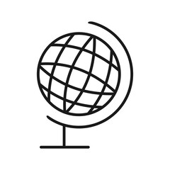 Globe outline icon, educational props vector illustration in trendy design style, isolated on white background. Perfect editable graphic resources for many purposes.