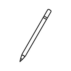 Long pencil outline icon in trendy design style. Stationery symbol vector illustration. The best editable graphic resources for many purposes. Suitable for websites, logos, and ui.