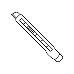 Small cutter knife outline icon in trendy design style. Stationery symbol vector illustration. The best editable graphic resources for many purposes. Suitable for website, logo, and ui.