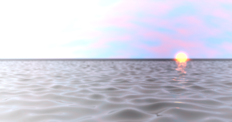 water waves on the beach with sky and rising sun