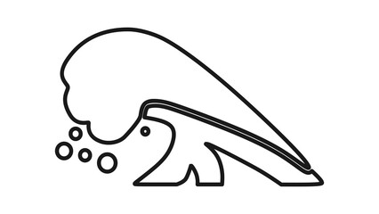 Tsunami Wave outline icon vector in trendy design style. Dangerous ocean wave. Suitable for many purposes.