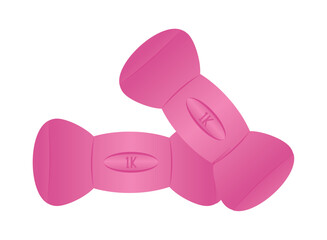 pink gym dumbbells