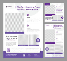 A Pack of Flyer Templates with A4 Size Flyer, Square feed Banner, And long Story Size for your Multipurpose Business Performance