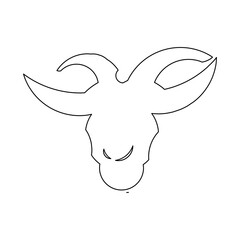 Wild Goat Outline Vector. Goat Head vector illustration in trendy style. Perfect for coloring book, and much more.