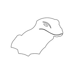 Komodo Dragon Outline Vector in trendy design style, Monitor Lizard, Reptile. Perfect for coloring book, and much more.