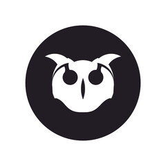 Owl Head Logo Vector. Eurasian Eagle-Owl illustration symbol in trendy design style. Perfect for your product or company brand template material.