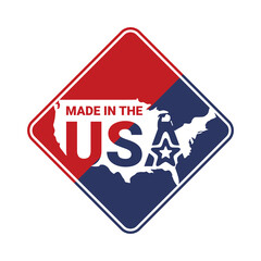 Vector of Made In The USA Labels. Logo icon for American products with trendy and unique design style. Editable graphic resources for many purposes.