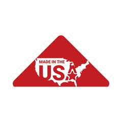 Vector of Made In The USA Labels. Logo icon for American products with unique design style. Perfect match for design material you need.
