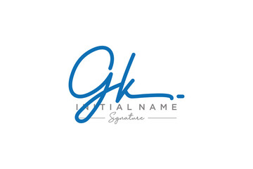 Initial GK signature logo template vector. Hand drawn Calligraphy lettering Vector illustration.