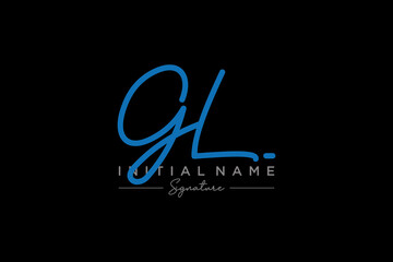 Initial GL signature logo template vector. Hand drawn Calligraphy lettering Vector illustration. © Catharsis