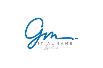 Initial GM signature logo template vector. Hand drawn Calligraphy lettering Vector illustration.