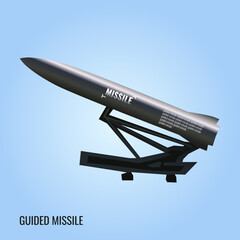 Realistic vintage american missile vector illustration on matching cool background color. Legendary Military Missile. Suitable for various design materials.