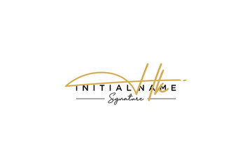 Initial HK signature logo template vector. Hand drawn Calligraphy lettering Vector illustration.