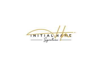 Initial HM signature logo template vector. Hand drawn Calligraphy lettering Vector illustration.