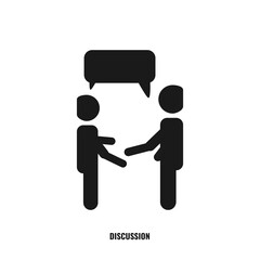 Discussion icon concept. Two people are discussing. Simple illustration symbol of human activities collection. Suitable for many purposes, like web and mobile.