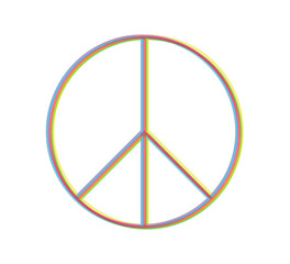 vector design with multicolored peace symbol on white background