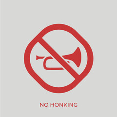 The best No Honking sign icon. No Horn Symbol illustration with unique style. Suitable for many purpose.