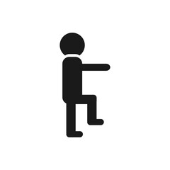 The best basic human movement icon in solid black style. Illustration with unique design style from human body stickman collection. Suitable for various needs.