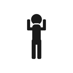 The best basic human movement icon in solid black style. Illustration with unique design style from human body stickman collection. Suitable for various needs.