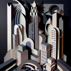 Abstract non representational City Scene