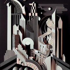 Abstract non representational City Scene