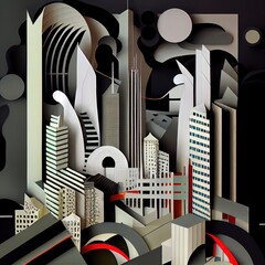 Abstract non-representational City Scene