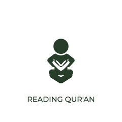 icon concept of a person reading the quran. simple illustration symbol of a collection of human activities. suitable for web and mobile.