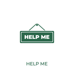 help me concept icon. Vector symbol design of business collection. Can be used for web and mobile.