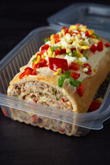 arrollado pionono de vegetales