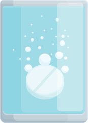Water tablet icon cartoon vector. Medicine vitamin. Health aspirin