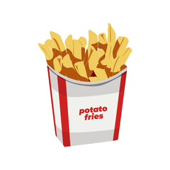 vector illustration, french fries in a box, special for you, flat cartoon design style. Editable graphic resources for many purposes.