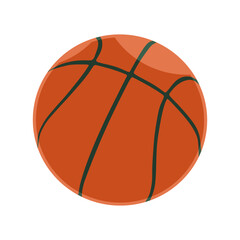 Fototapeta premium Realistic orange Basketball ball vector illustration, with popular pattern in trendy flat cartoon design style. 3d icon of sport equipment for many purposes.