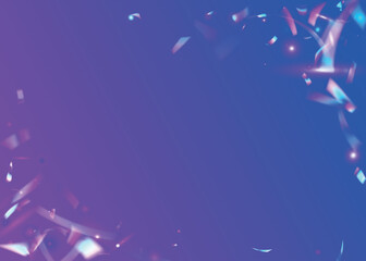 Neon Background. Holiday Art. Rainbow Tinsel. Disco Prismatic Backdrop. Party Design. Violet Metal Glitter. Iridescent Sparkles. Digital Foil. Blue Neon Background
