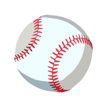 vector illustration, baseball ball, flat cartoon design style.