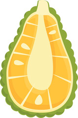 Yellow jackfruit icon cartoon vector. Fruit food. Green nature