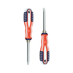 vector illustration, american screwdriver, semi realistic flat cartoon design style. Editable graphic resources for many purposes.