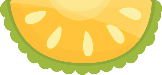 Tropical jackfruit slice icon cartoon vector. Fruit food. Sweet dessert
