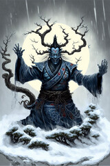 Fototapeta premium Japan samurai, generative ai