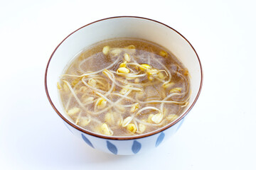 Soybean sprouts soup in bowl