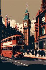 Illustration of London, Generative Ai