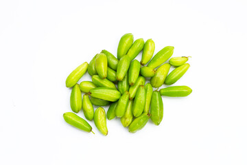 Bilimbi fruit on white background.