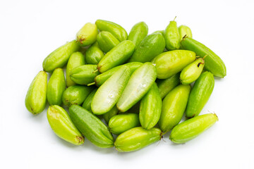 Bilimbi fruit on white background.