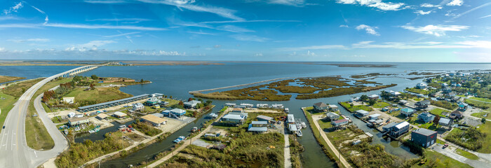 Fort Pike State Historic Site aerial view near New Orleans Louisiana
