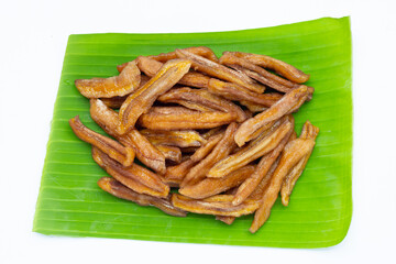 Sun dried banana. Fruit snack