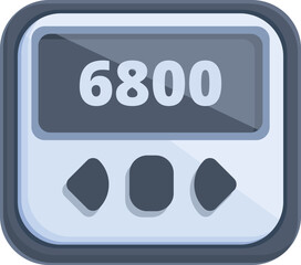 Device display icon cartoon vector. Sport app. Health step