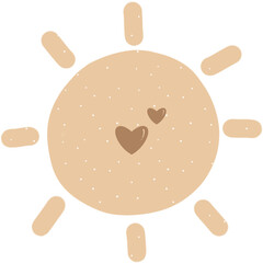 Boho sun with hearts.Boho baby nursery decor element,baby shower,birthday,valentine’s day.