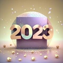 Happy New Year 2023 In 3D Lettering Made With Generative AI