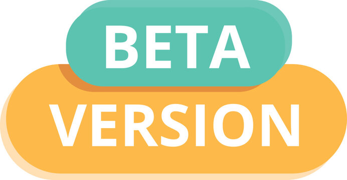 Program beta version icon cartoon vector. Digital upgrade. New label